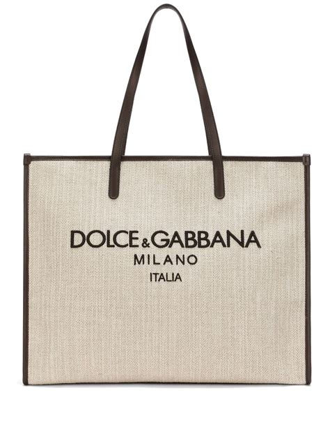 Dolce And Gabbana Milano Logo Embroidered Tote Bag Farfetch