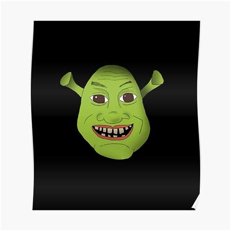 Shrek Face Poster By Ayyoubdz Redbubble