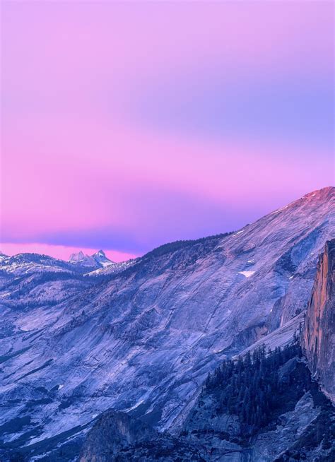 Download Pink Sunset Sky Mountains Nature 840x1160 Wallpaper Iphone