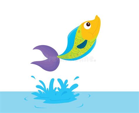 Jumping Cartoon Blue Fish Stock Illustrations 1416 Jumping Cartoon