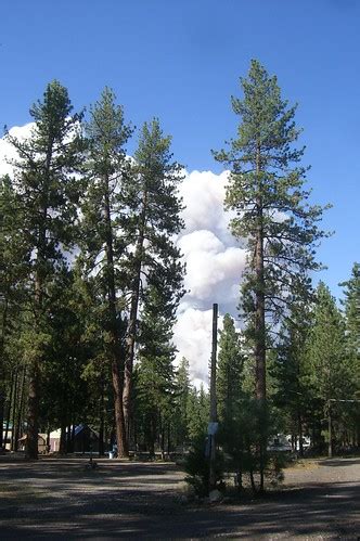 Hat creek campground is situated in a mixed coniferous forest, adjacent to hat creek at elevation 4,390 feet. Hat Creek Campground | View of the smoke plume from the ...
