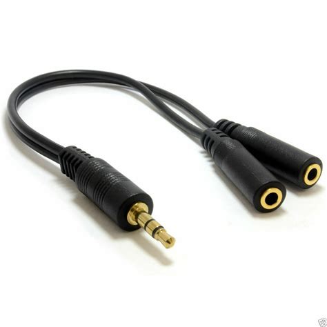 35mm Jack Headphone Splitter Cable 35 Lead Gold 2 Way