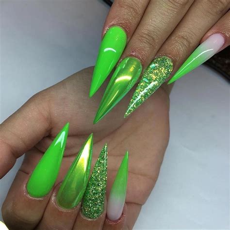 Green Acrylic Nails Best Acrylic Nails Acrylic Nail Designs Nail Art