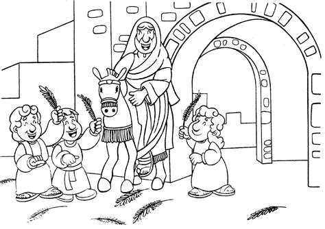 Il célèbre l'entrée de jésus à jérusalem. Coloriage Dimanche des Rameaux #60324 (Fêtes et Occasions spéciales) - Album de coloriages
