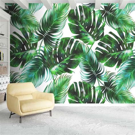 3d Tropical Leaves Wallpaper Wall Mural Decals For Living Room Bedroom