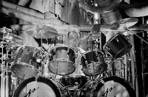 Drummer Neil Peart From Rush Plays On A Video Shoot In Battersea