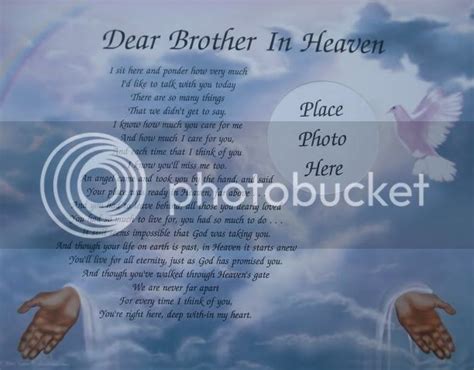Dear Brother In Heaven Memorial Verse Poem Lovely T Ebay