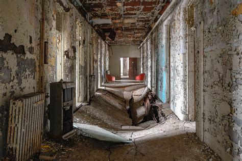 The Very Unstable And Collapsing Floors Of An Abandoned Insane Asylum In New York State Oc