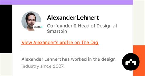 Alexander Lehnert Co Founder And Head Of Design At Smartbin The Org