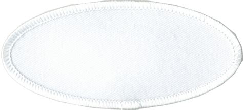 Oval Blank Patch 1 58 X 3 58 White Patch Wwhite — Allstitch