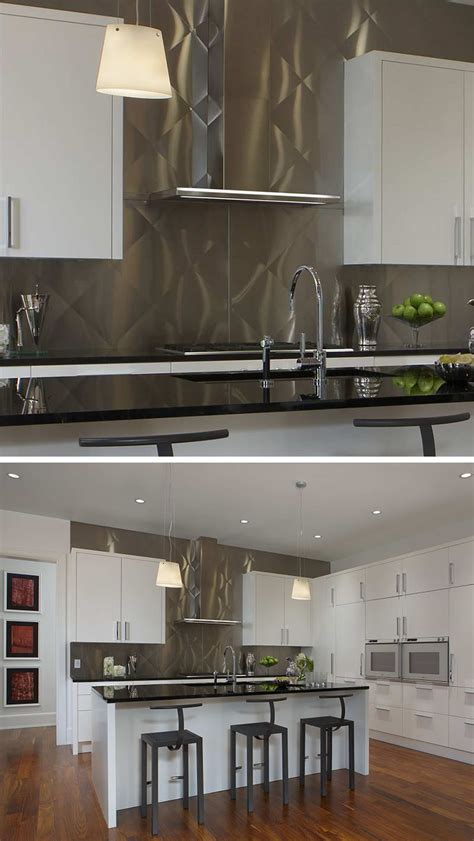 Kitchen Design Idea Install A Stainless Steel Backsplash For A Sleek