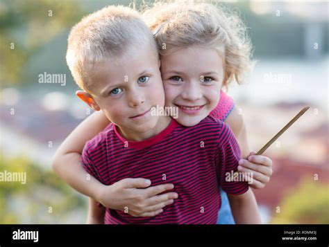 Best Friends Two Children Stock Photo Alamy