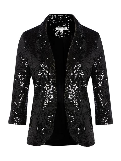 Glamorous All Over Sequin Jacket In Black Lyst