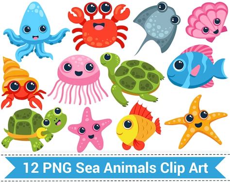 Animated Sea Creatures Clipart