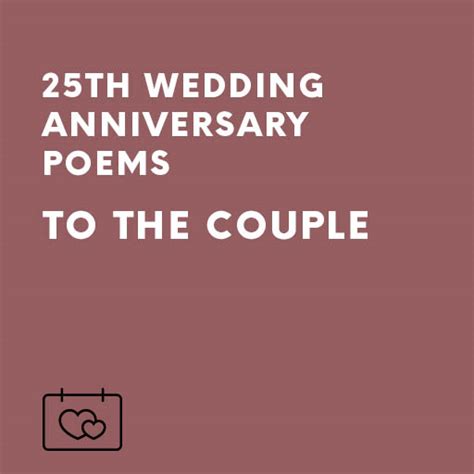 25th Silver Wedding Anniversary Poems To The Couple