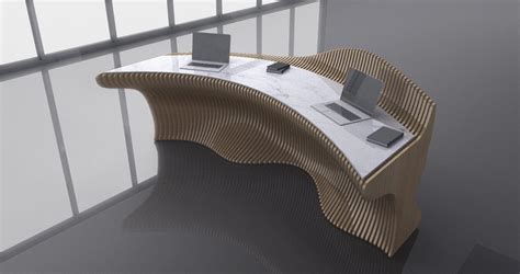Parametric Wavy Wooden Furniture 10 Office Entry Desk Etsy