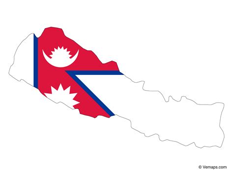 Flag Map Of Nepal Free Vector Maps