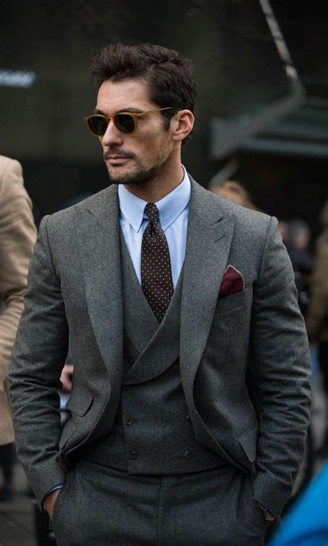 Men Dark Grey Stylish Suit 3 Piece Party Wear Suit T For Men Elegant