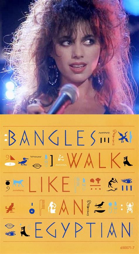 the bangles susanna hoffs and the cover art for walk like an egyptian 1986 beautiful lyrics