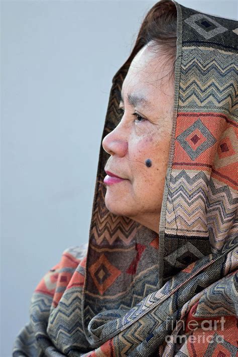 Filipina Woman With A Mole On Her Cheek Wearing A Decorative Scarf Photograph By Jim Fitzpatrick