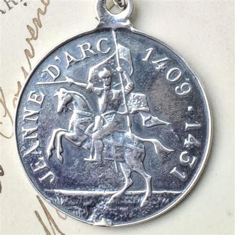 St Joan Of Arc Catholic Medal Rosary Vintage Antique Parts Etsy