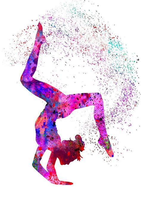 gymnastics girl watercolor gymnastics art print by rosalisart x small in 2020 gymnastics