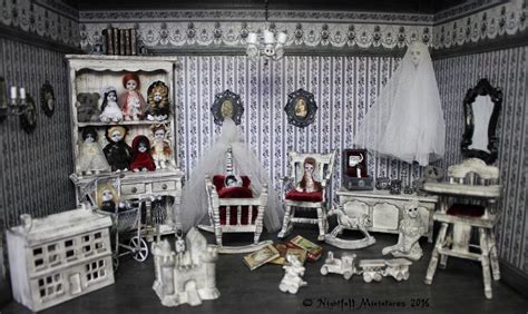 Spooky Haunted Creepy Doll Nursery Room Display Diorama Box In 112