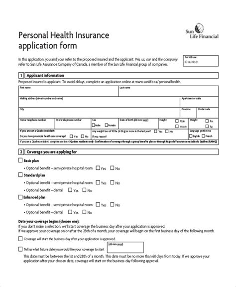 How to buy life insurance. Sample life insurance application form