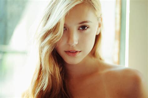 wallpaper face women model blonde long hair brown eyes nose alexis ren person skin