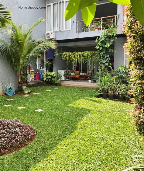 inspirasi desain taman belakang rumah minimalis  asri  nyaman