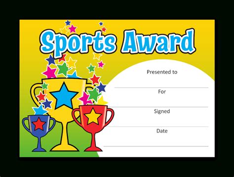 School Sports Award Certificate Superstickers Regarding Top Baseball