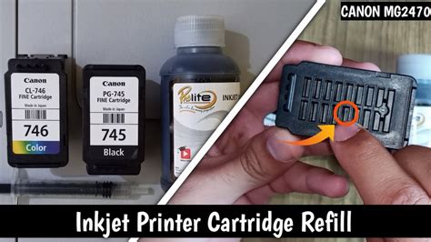 How To Fill Ink In Canon Pixma Mg 24702570s 745s Cartridge In Easy