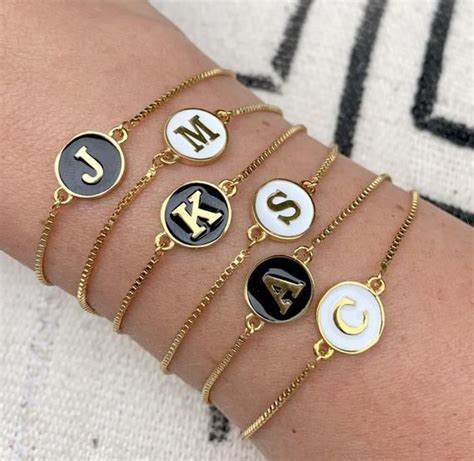 Personalized Bracelet Gold Filled Letter Bracelet Alphabet Etsy
