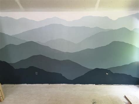 Mountain Mural How To With Images Mountain Mural Mountain Wall