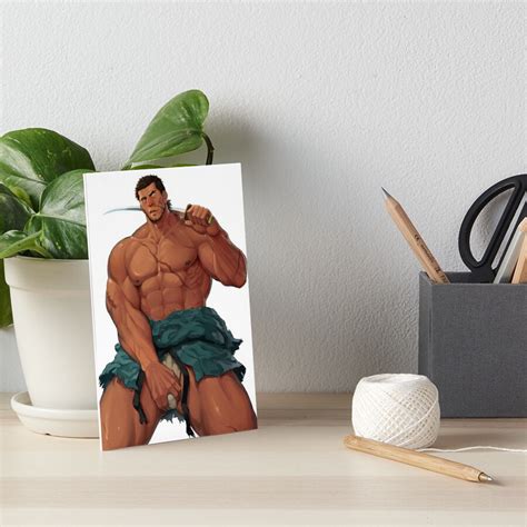 Bara Beefcake Masculine Man With Sexy Abs Six Pack Bara Tiddies Art Board Print For Sale By