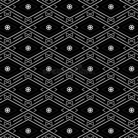 Cool Black And White Seamless Pattern Of Diamonds And Zigzag Lines