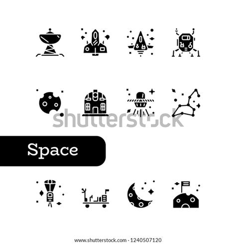 Space Icon Set Stock Vector Royalty Free 1240507120 Shutterstock