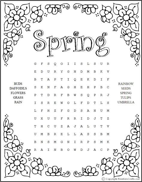 21 Spring Word Search Puzzles That The Kids Will Love