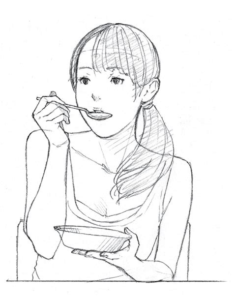 Person Eating Drawing At Getdrawings Free Download