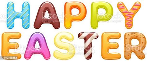 Decorated Sweets Abc Letters Easter Greeting Stock Illustration