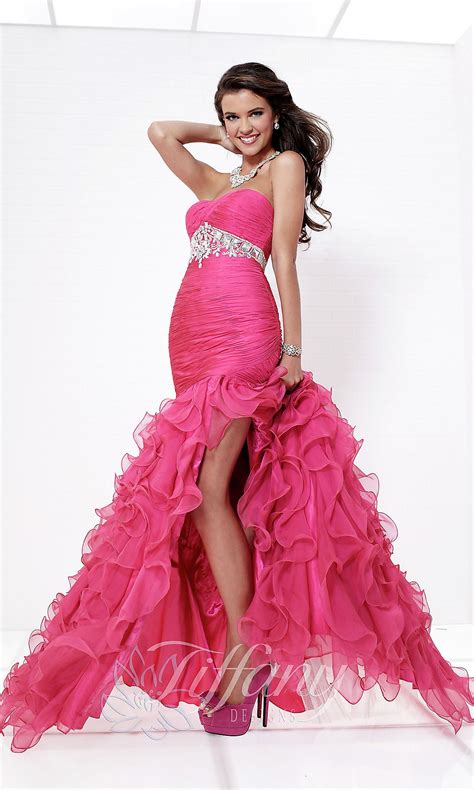 Strapless Ball Gown By Tiffany Chiffon Prom Dress Dresses Gowns