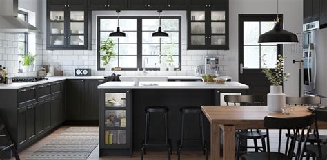 Black Kitchen Cabinets Lerhyttan Series Ikea