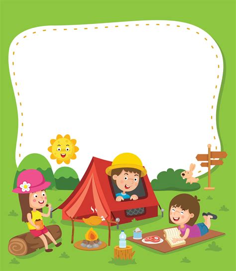 Empty Banner Template With Kids Summer Camp Illustration 22994536