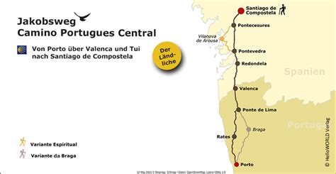 Etwas Deaktivieren Schublade Karte Camino Portugues Route Beschreiben