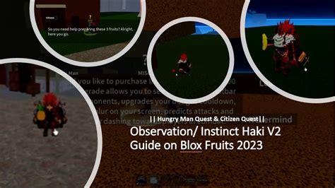 Observation Instinct Haki V2 Guide On Blox Fruits 2023 Hungry Man