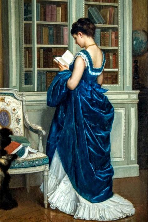 “in The Library” 1872 By Auguste Toulmouche Reading Art