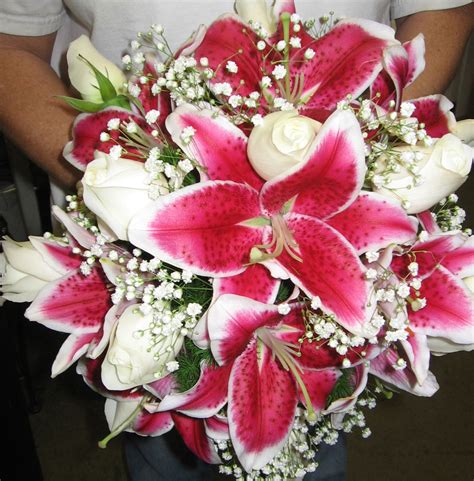 So Beautiful Love The Pink Lilys And White Roses Together With