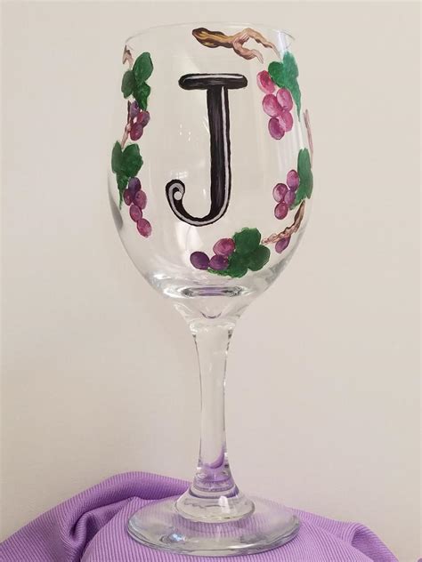 Monogram Wine Glass Pinots Palette Painting