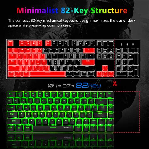 Mua Hoopond Mechanical Keyboard Ak33 Green Led Backlit Usb Cable