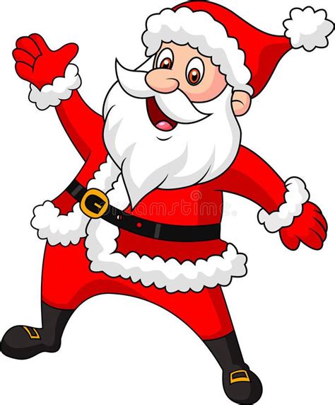 Santa Clause Cartoon Waving Hand Illustration Of Santa Clause Cartoon